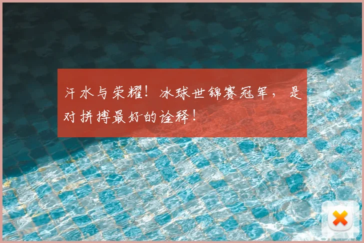 汗水与荣耀!冰球世锦赛冠军,是对拼搏最好的诠释!
